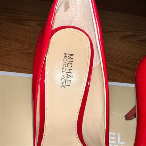 michael kors red patent leather pump|Michael Kors leather pump.